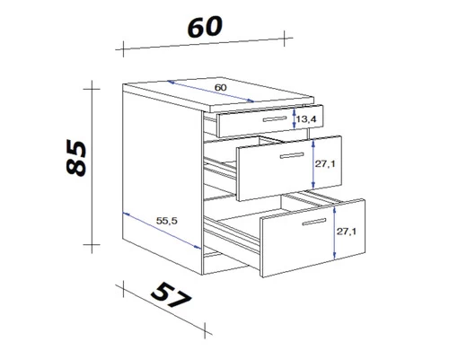 FLEX WELL Onderkast Tiago Basaltgrijs 60x60x85 Cm 2 FLEX WELL Onderkast Tiago Basaltgrijs 60x60x85 Cm - Afbeelding 2