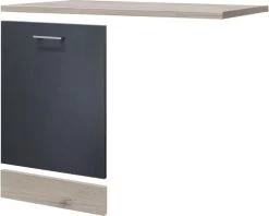 FLEX WELL Vaatwasserpaneel Inclusief Plint En Werkblad Tiago Basaltgrijs 110x60x85 Cm