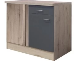 FLEX WELL Hoekonderkast Tiago Basaltgrijs 110x60x85 Cm