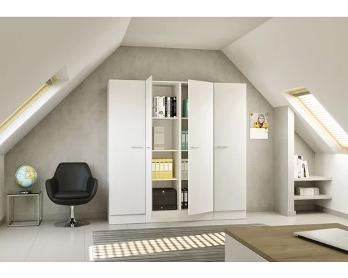 FLEX WELL Hoge Kast Lucca Wit Mat 200x60 Cm 1 FLEX WELL Hoge Kast Lucca Wit Mat 200x60 Cm