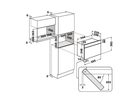 INDESIT Magnetron MWI 3211 IX 38 Cm 2 INDESIT Magnetron MWI 3211 IX 38 Cm - Afbeelding 2