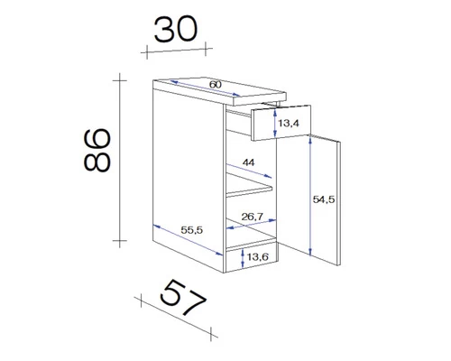 FLEX WELL Onderkast Valero 30x86x60 Cm 2 FLEX WELL Onderkast Valero 30x86x60 Cm - Afbeelding 2