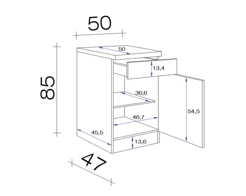 FLEX WELL Onderkast Oslo Sonoma Eiken 50x50x85 Cm 2 FLEX WELL Onderkast Oslo Sonoma Eiken 50x50x85 Cm - Afbeelding 2