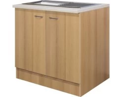 FLEX WELL Onderkast Met Spoelbak Ischia Nano Beuken 100x60x85 Cm